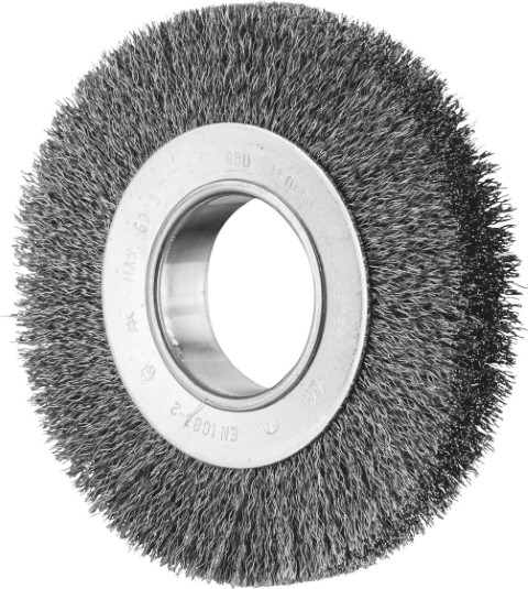 PFERD WHEEL BRUSH W/ARBOR HOLE CRIMPED STEEL RBU15025/25.4 0.30 W/ADAP